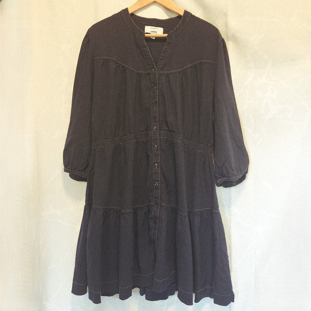 Sonoma Black Tiered Midi Dress